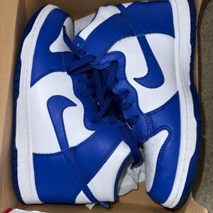 Blue and white Nike dunk